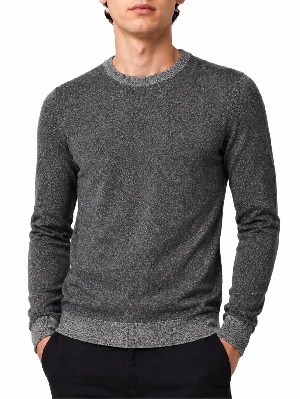 BOSS Marameo 100% Virgin Wool Slim Fit Sweater Gray Men M XS S